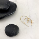 Gold Arch Earrings with Herkimer Diamonds