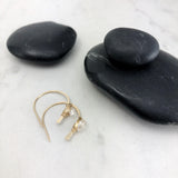 Gold Arch Earrings with Herkimer Diamonds