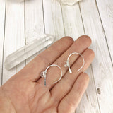 Silver Arch Earrings with Herkimer Diamonds