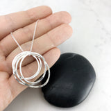Sterling Silver Five Circle Necklace