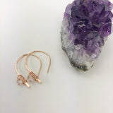 Rose Gold Arch Earrings with Herkimer Diamonds