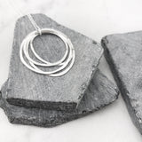 Silver Four Moon Necklace