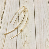 Hammered Gold Threader Earrings