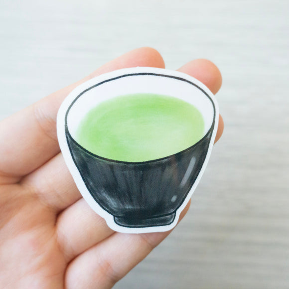 Matcha Tea Bowl Sticker, Green Tea Sticker, Kawaii Cute, Stationary, Planner Sticker