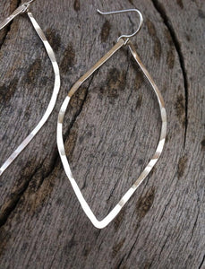 Hammered Silver Leaf Earrings