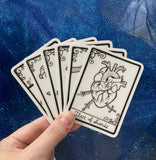 Glow-in-the-Dark Tarot Card Three of Swords Sticker