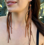 Pirate Feather Earrings - Rust