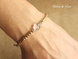 Gold pyrite and clear quartz bracelet.