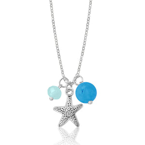 Jewelry Inspired by the Sea: Starfish Ocean Charm Necklace with Ocean Foam Crystals