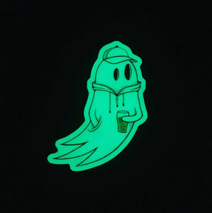 Hoodie and Beer Ghost Glow-In-The-Dark Sticker