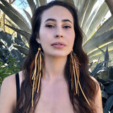 Pirate Feather Earrings - Gold