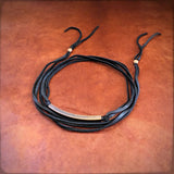 Leather Wrap Choker - Black &amp; Copper