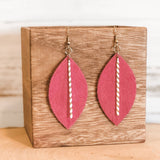 Sheri Suede Leaf Earrings With Brass Bar (More Colors)