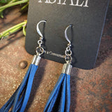 Mini Tassel Earrings - Blue/Silver