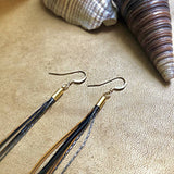 Mini Feather Earrings - Black &amp; Fawn