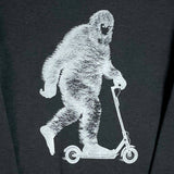 Bigfoot Riding a Scooter Long Sleeve Pullover (Glows in the Dark)