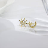 Moon Star Sun Mismatched Earrings