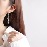 Edgy Triangle Long Earrings