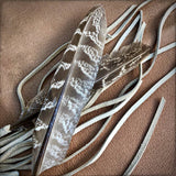 Feather &amp; Leather Bag Clip - Cream