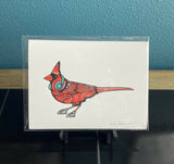 Cardinal With Headphones Art Print