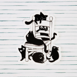 Cat Chair Vinyl Sticker