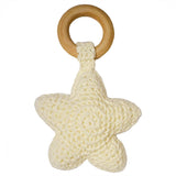 Star Moon Lovey Mini Blanket with Removable Teething Ring