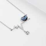 Heartbeat Pendant Choker Necklace