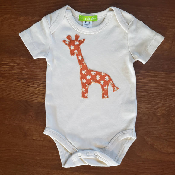 Organic Cotton Infant Bodysuit with Giraffe Applique