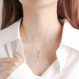 Dainty Edgy Cross Necklace
