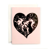 Limited Edition Color Kitty Heart Greeting Card