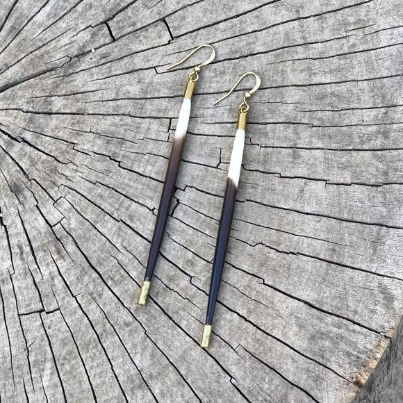 Short Porcupine Quill Earrings