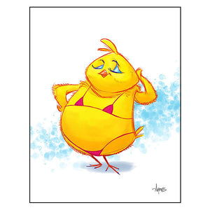 "Scantily Clad Chick" Chicken Print
