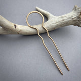 Earth Angel hammered halo hairpin in solid Bronze
