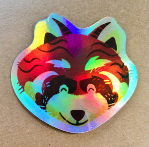 Holographic Red Panda Sticker