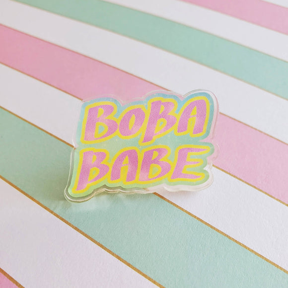 Boba Babe Logo Acrylic Pin