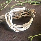 Multi Strand Leather Bracelet - White / Silver