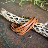 Multi Strand Leather Bracelet - Rust