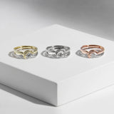 Moon and Star Ring Set