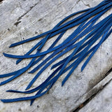 Leather Tassel Earrings - Cadet Blue