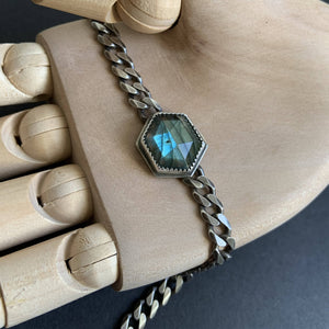 Hex Affect curb link bracelet with Labradorite