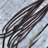 Leather Tassel Earrings - Chocolate
