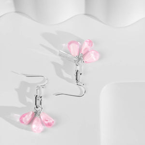 Pomegranate Seeds Earrings in Silver & Pink by Anet's Collection