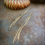 Mini Feather Earrings - Grizzly &amp; Ginger
