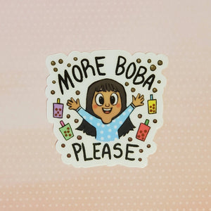 More Boba Please Vinyl Sticker