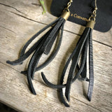 Mini Tassel Earrings - Black