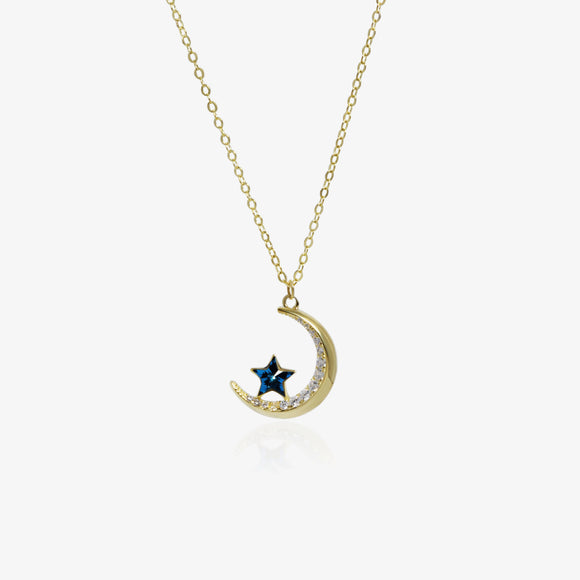 Moon Blue Star Necklace
