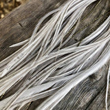 Extra Long Feather Earrings - Silver
